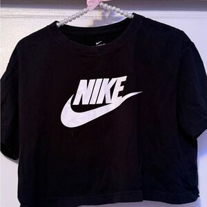 Nike Black Tee with White Swoosh and Logo